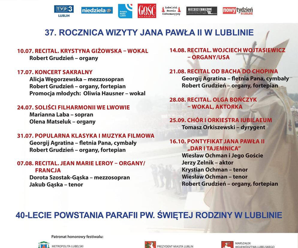Plakat Festiwalu Organowego Lublin - Czuby 2024