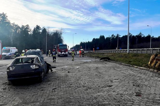 Wypadek na trasie S7 w Występie koło Łącznej