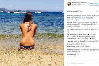 Kamila Szczawińska topless na francuskiej plaży