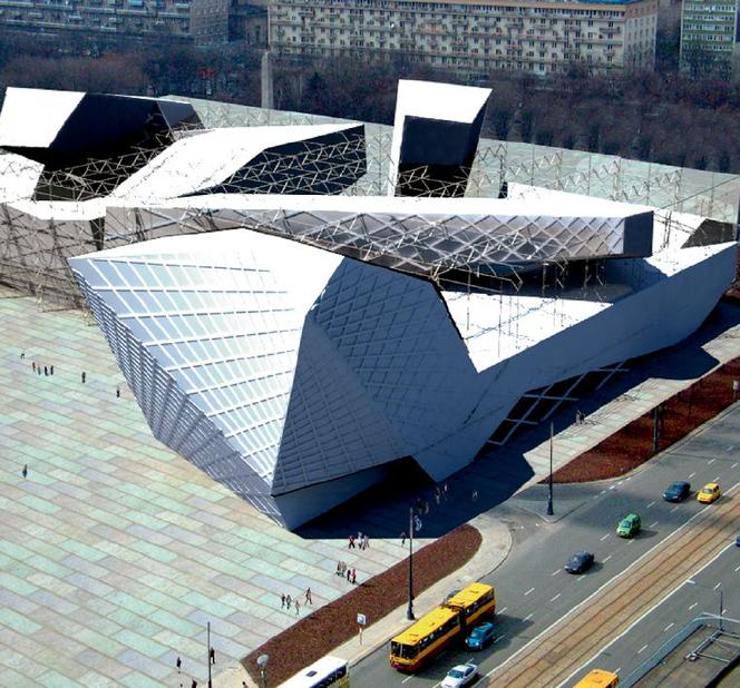 Wyróżnienie. Autorzy: Stefan Westrych, Krzysztof Dyga, Polska; Manfredi Nicoletti, Luca Nicoletti, Fabrizio Pagliano Tajani, Laura Bertoni, Włochy. Koncepcja architektoniczna Muzeum Sztuki Nowoczesnej