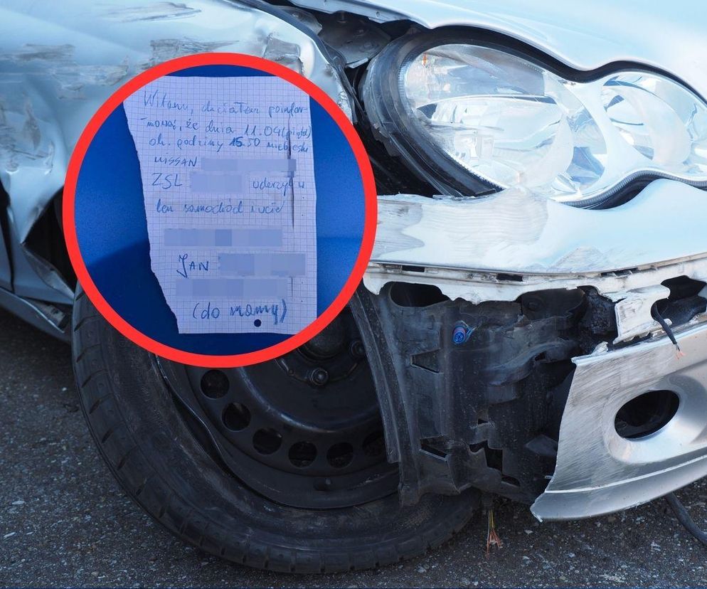 11-latek zostawił policjantom kartkę. Dzięki Jankowi udało się złapać sprawcę kolizji!