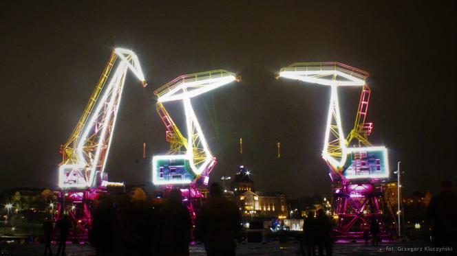 Iluminacja szczecińskich dźwigozaurów