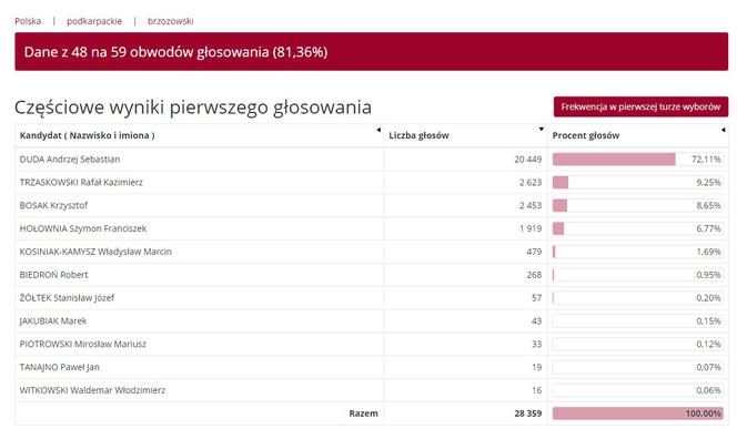 Wybory prezydenckie 2020: Jak głosowali mieszkańcy Podkarpacia