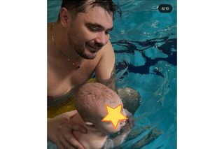 Syn Daniela Martyniuka to jego kopia. Spędził czas na basenie z Faustyną i Florianem