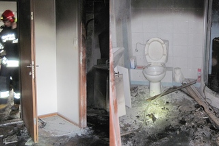 Pożar na osiedlu Antoniuk. Zapaliła się pralka w łazience. Właściciel zabrany do szpitala [ZDJĘCIA]