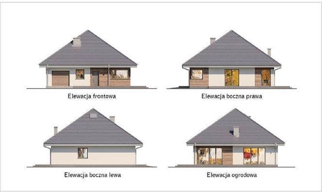 Projekt domu C444u Czterolistna koniczyna (wariant XVI) z kolekcji Muratora