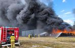 Pożar bazy transportowej w miejscowości Ławki w gminie Łuków