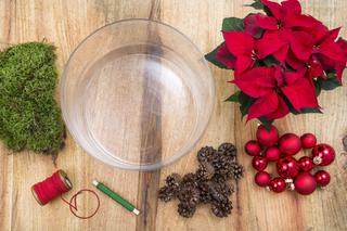 Świąteczny stroik przyciągający wzrok: wazon pełen poinsecji