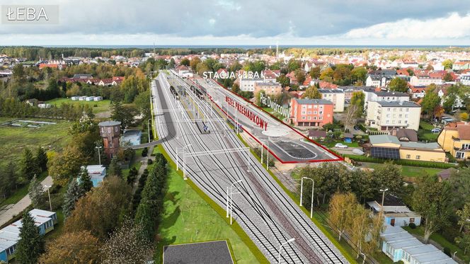 Wizualizacja modernizacji linii kolejowej 230 i budowy jej nowej części do elektrowni jądrowej w gminie Choczewo