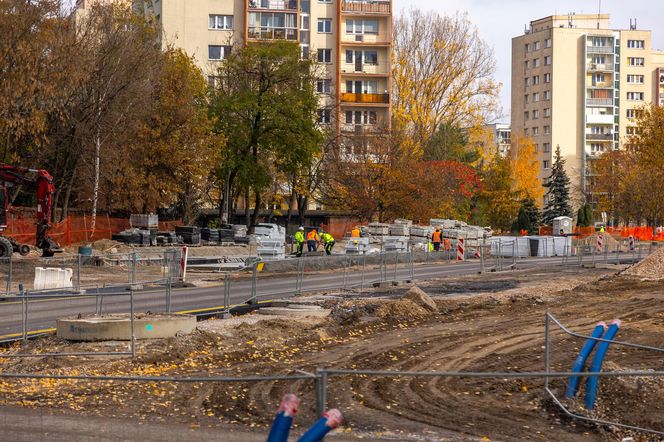 Budowa tramwaju na Stegny w Warszawie