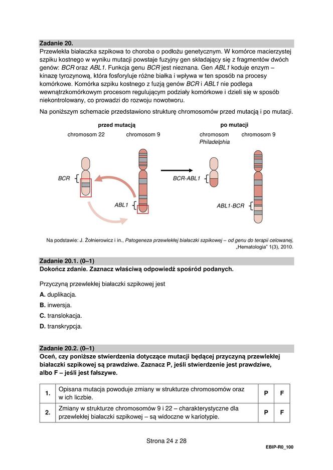 Matura 2024: biologia. Arkusze CKE i odpowiedzi. Poziom rozszerzony [Formuła 2015]