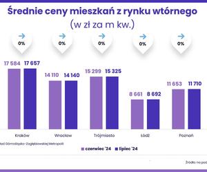 Ceny mieszkań z rynku wtórnego - lipiec 2024 [RAPORT]