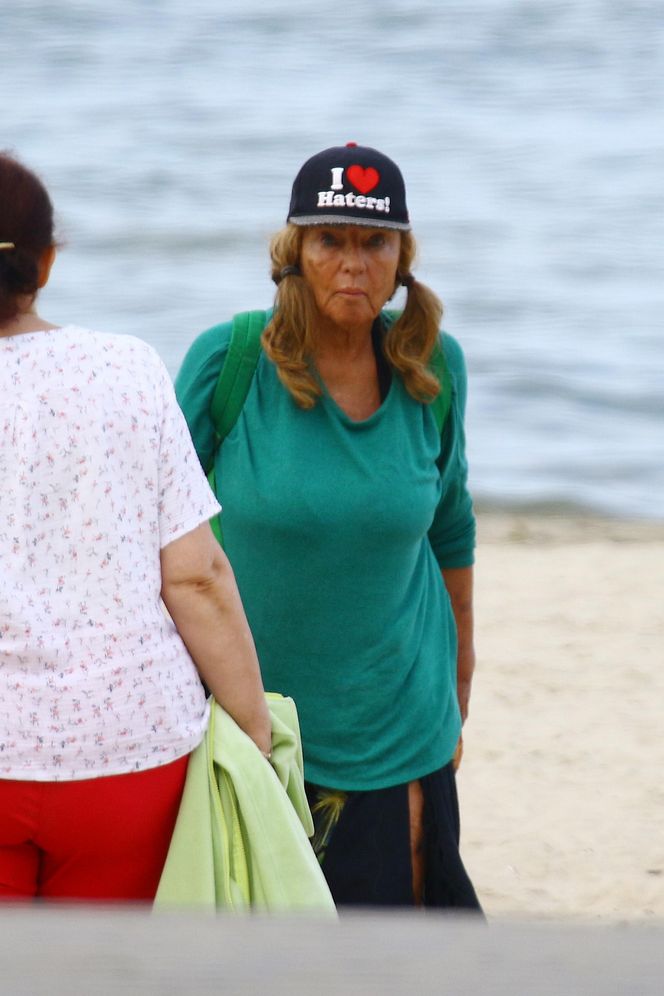 Agnieszka Fitkau-Perepeczko na plaży w Sopocie