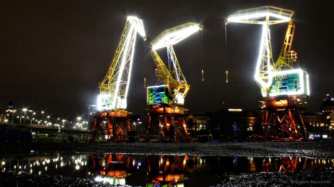 Iluminacja szczecińskich dźwigozaurów