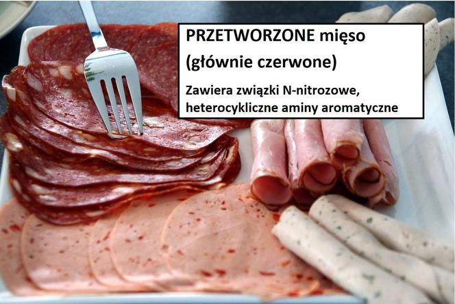 PRZETWORZONE mięso (głównie czerwone) 