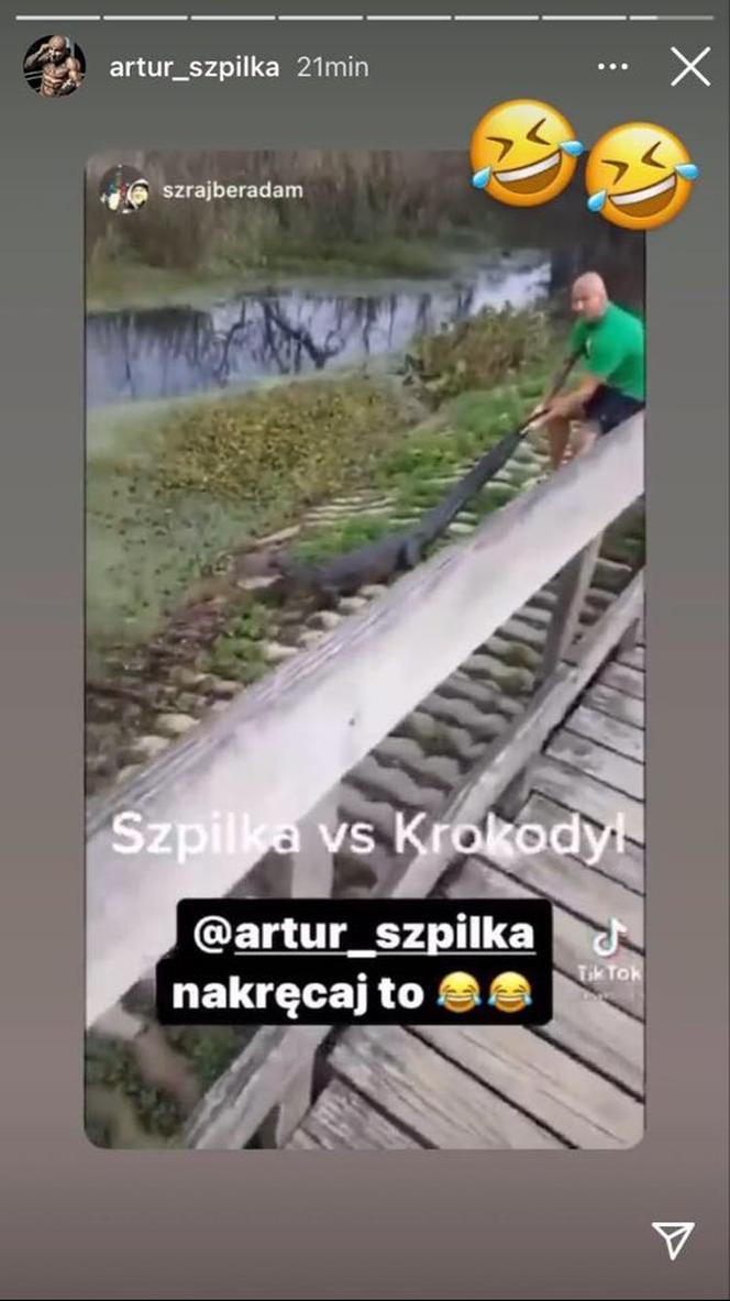 Artur Szpilka i krokodyl