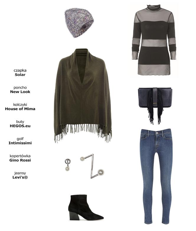 ubrania na jesień ponczo