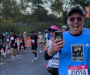 Katarzyna cichopek dopinguje męża na Maratonie Nowojorskim