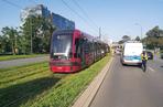 Łódź. Zderzenie tramwajów na Mickiewicza