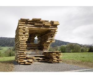 Przystanek autobusowy, architektura drewniana