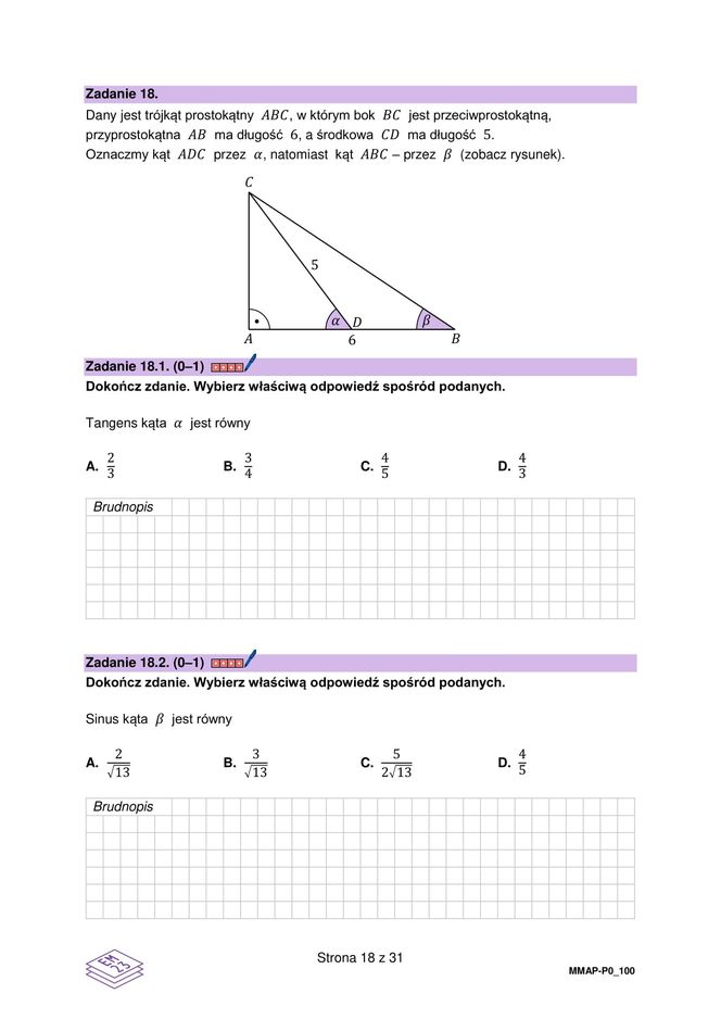 Arkusz maturalny - matura z matematyki 2025