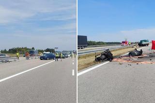 Pickup koziołkował na autostradzie. Straszne skutki zderzenia z busem