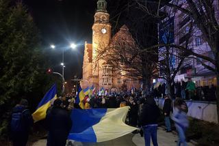 Wiec poparcia dla Ukrainy w Olsztynie. Bandycki atak Putina będzie osądzony przez świat