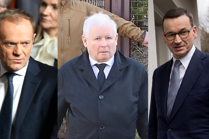 Donald Tusk, Jarosław Kaczyński, Mateusz Morawiecki