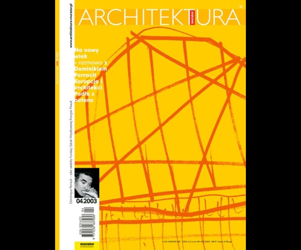 Okładka Miesięcznik Architektura 04/2003