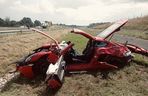 Porsche dachowało przy S19. Dwie osoby ranne