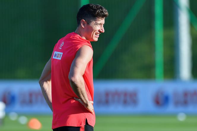 Robert Lewandowski podczas zgrupowania w Arłamowie