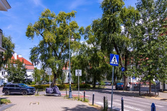 Osiedle Wyspiańskiego w Warszawie - zdjęcia. Z góry wygląda jak wielki wykrzyknik