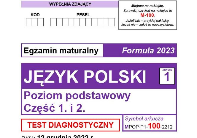 Próbna matura z języka polskiego 2022 - ARKUSZ CKE