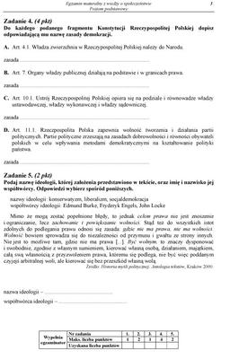 MATURA 2012, WOS poziom PODSTAWOWY - ARKUSZE, PYTANIA, ZADANIA, ODPOWIEDZI