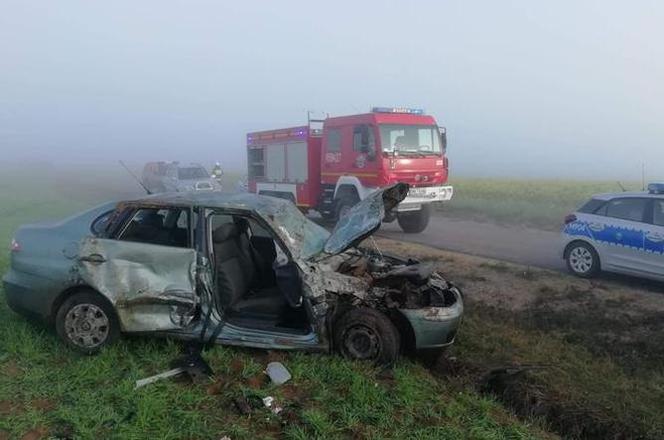 Podlaskie. Kierowca ciągnika nie zauważył seata z powodu mgły. 5 osób w szpitalu