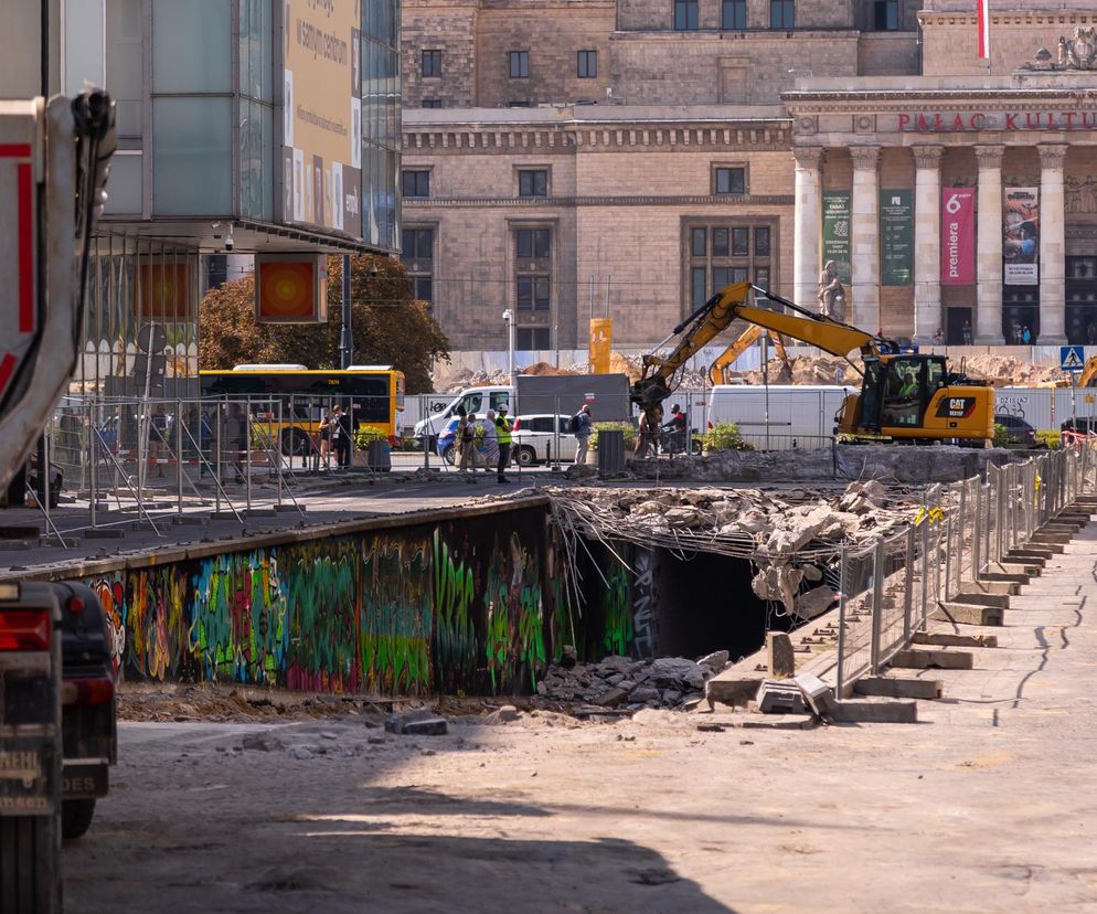 Likwidacja tunelu pod Marszałkowską w Warszawie
