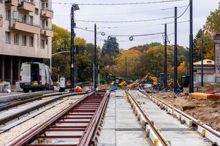 Budowa tramwaju do Wilanowa, październik 2023