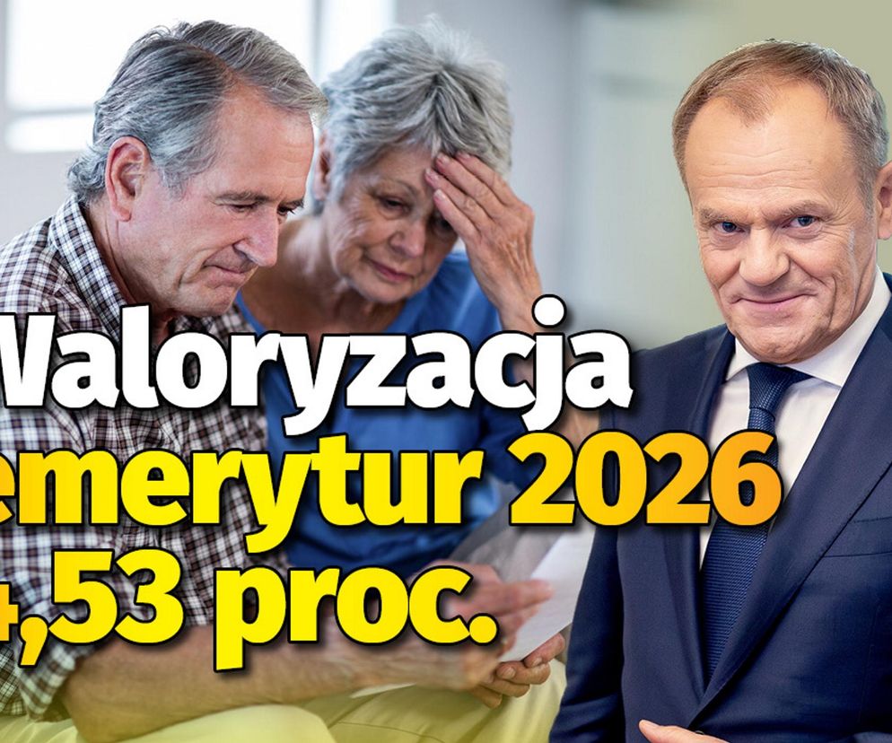Waloryzacja emerytur 2026 - 4,53 proc.