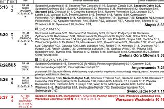 Nowy rozkład jazdy PKP Szczecin Główny marzec 2025 