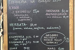 Ceny w sklepiku w Chatce Puchatka