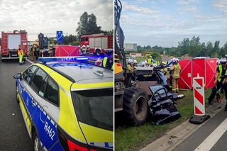 Tragedia na A4 w Mysłowicach. W koparkę wjechał samochód. W środku było 5 osób