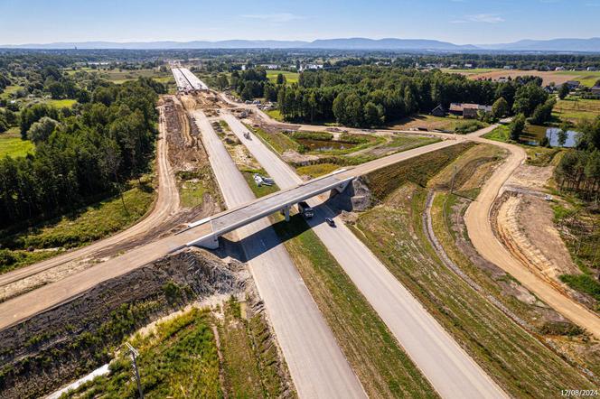 Plac budowy S1 Oświęcim - Dankowice w sierpniu 2024