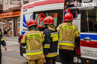 Wypadek w centrum Ełku. Poszkodowana kobieta i dziecko [ZDJĘCIA]