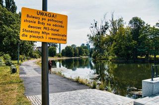 Nabrzeże Brdy w Bydgoszczy będzie jak nowe. Ale teraz ani piesi, ani rowerzyści nie mają tam wstępu