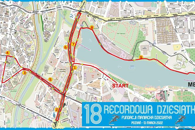 Trasa biegu Recordowa Dziesiatka, który odbędzie się 13 marca