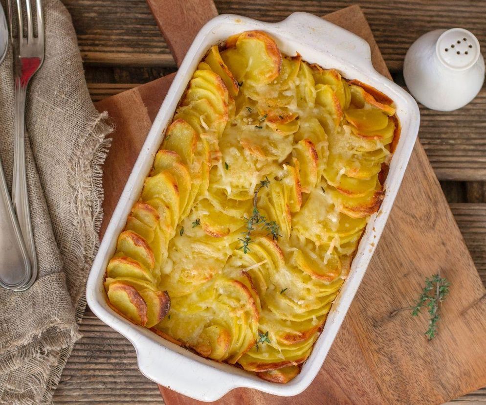 ziemniaki zapiekane w śmietanie z tymiankiem