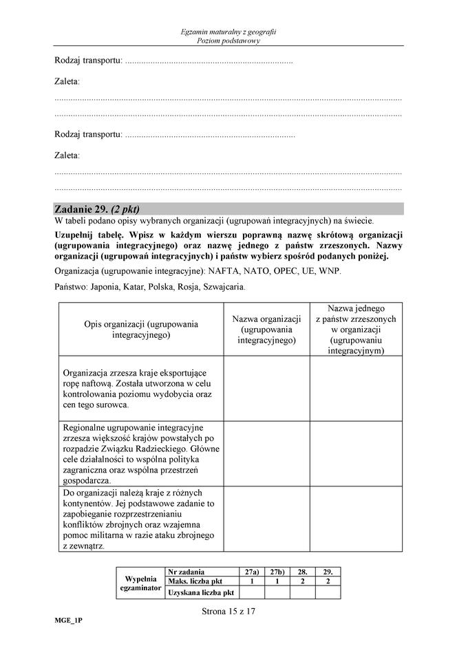 Matura 2018 - Geografia poziom podstawowy. Arkusze egzaminacyjne, stara matura