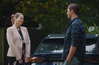 M jak miłość odc. 1824. Przyjaciółka Martyny, Agata (Lidia Pronobis), Marcin (Mikołaj Roznerski)