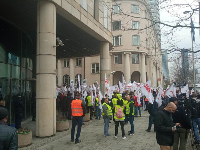Protest górników w Warszawie