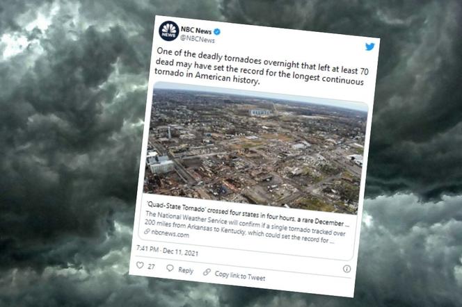 USA: Jednej nocy przeszło 30 tornad! Co najmniej 79 ofiar śmiertelnych! Joe Biden: Niewyobrażalna tragedia 